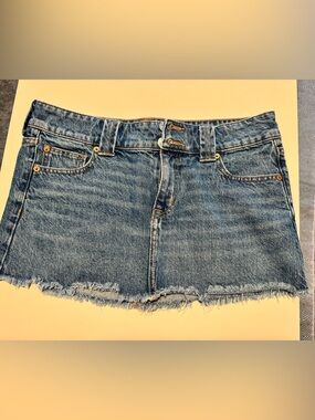 American Eagle Outfitters Low Rise Micro Mini Denim Skirt